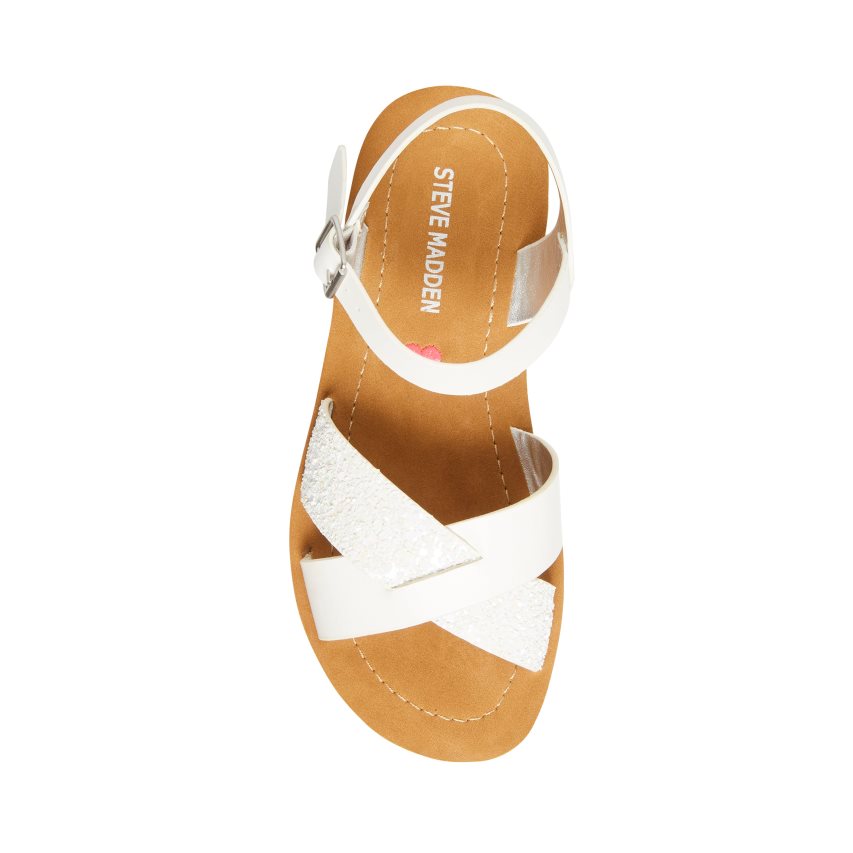 Sandalias Planas Steve Madden Jleague Niños Blancas | ES JS01SE